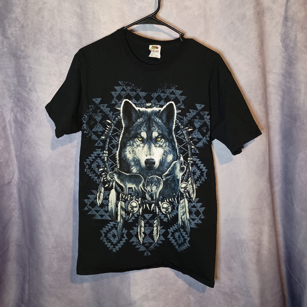 Fruit‎ Of The Loom Wolf Dreamcatcher Graphic Tee